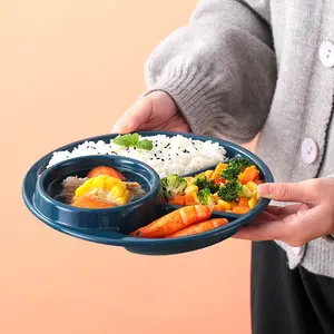 4pcs Japanese Style Divided Plates, Fat Burning Meal Plate Set for Kids, Three Compartment Lunch Plates, Breakfast Snack Dishes, Food Tableware, Durable Utensils Tableware
