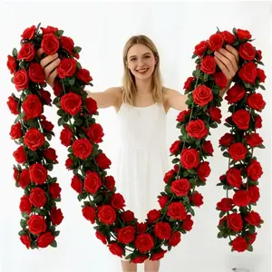 2PCS Rose Vine Decor Set, Valentine's Day Special Offer, Ideal for Room Parties & Weddings, DIY Wedding Arch Decoration, Mother's Day Garden Tea Party, Ornaments, Wreath, Decorative Flower Ornaments