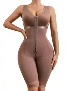 1 Count Women's Adjustable Hooks Full Body Shaper, Tight Fit Shapewear, Corset Waist Shapewear, Butt Enhancing Abdomen Smoothing Shapewear, Colombian Shapewear, Bodysuit with Solid Color Lace Trim, Suitable for Fashion Wear & Yoga
