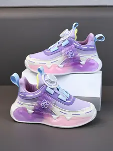 Spring Fall Casual Athletic Lightweight Breathable Sports Shoes, Adjustable Rotating Buckle, Classic Colorblock, School Student Sneakers, Textile Upper, Trainer