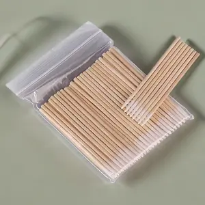 Cleaning Cotton Swabs 100/300/500 Pieces Optional, Single Tip Dual Tip Ear Nose Cleaning, Beauty Tool with Storage Bag