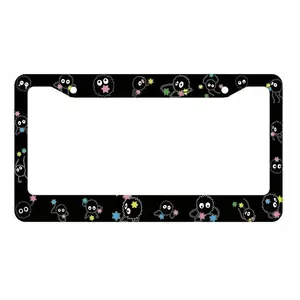 Soot Sprite License Plate Frame Spirited Away Kamaji Studio Ghibli Fanart Anime Black License Plate Frame White License Plate Frame Totoro.