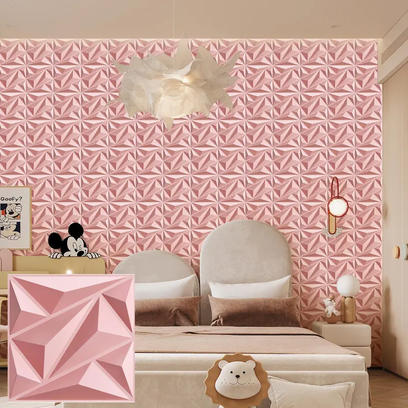 3D Diamond Textured Wall Panel, 12/20/30pcs Self Adhesive Wall Sticker, Wall Decor for Home Living Room Bedroom Office