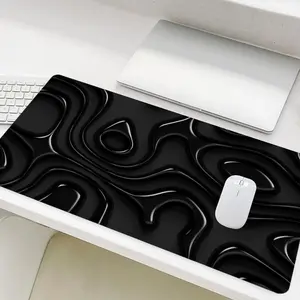 3D Textured Pattern Mouse Pad, Rectangle Gaming Mouse Pad, Non-Slip Rubber Base Stitched Edge Desk Pad for Desk Laptop Desktop
