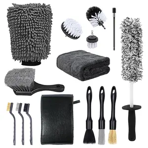 Professional Car Care Kit with Microfiber Cloths Brushes and Accessories for Effective Vehicle Cleaning 15Pcs Car Detailing Brush Set Car Detailing Kit pink Car Detailing dust Brushes Car Cleaning Kit (without Drill) Car Windshield Cleaning Tool
