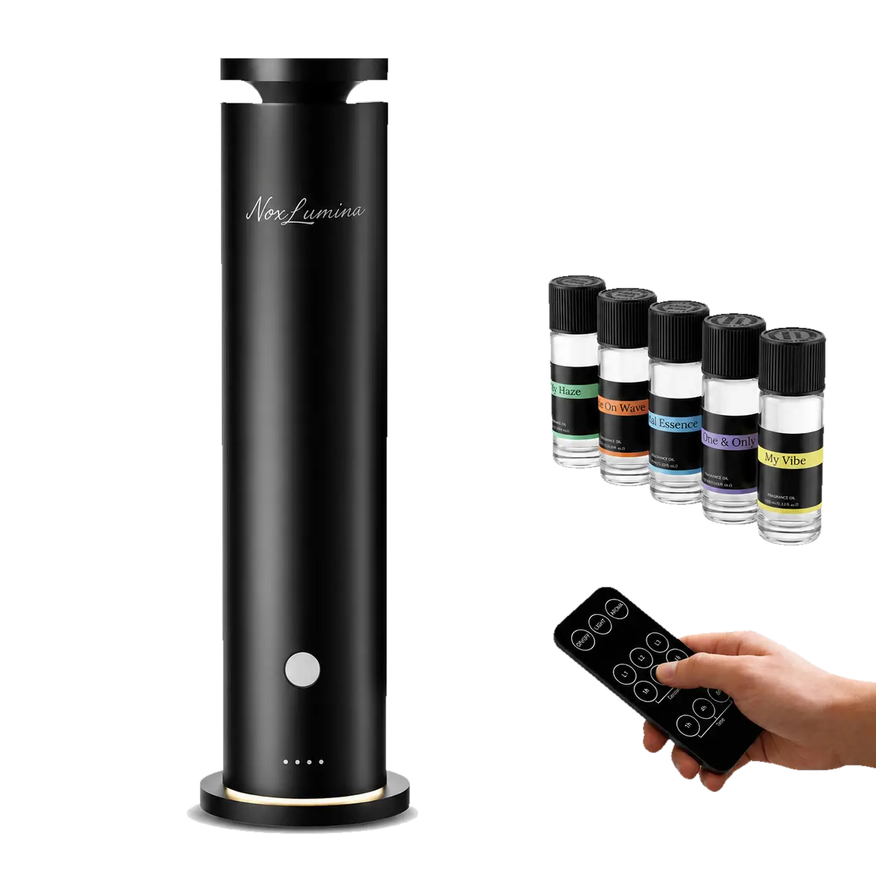Waterless Scent Diffuser Gift Set, Cold-Air Aromatherapy Diffuser Covers 1500 sq ft, Essential Oil Diffuser for Home with Remote Control, Timer & Night Light, Plug-in Not Rechargeable,  Birthday & Holiday Gifts