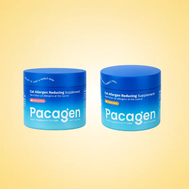 PACAGEN Chicken Cat Allergen Reducing Supplement - 1.41 oz (40 g), 2 Scoops per Day, 98% Active Cat Allergen Removal, Allergist Recommended