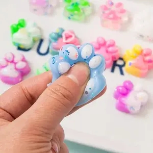 30pcs/50pcs[Squishy Toys] Mini Cute Cat Paw Squishy Toys Kawaii Squishies| Soft Squeezable| Ideal Fillers for Easter Egg Basket Decor, Halloween/Christmas Party Bag Stuffing