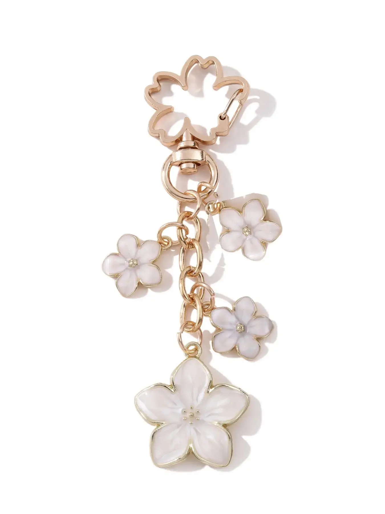 Elegant Sakura Flower Alloy Keychain, Floral Pattern Keychain, Keychain Jewelry, Stylish Plant Charm, Trendy Bag Pendant, Perfect Gift for Friends and Family, Memorial Present