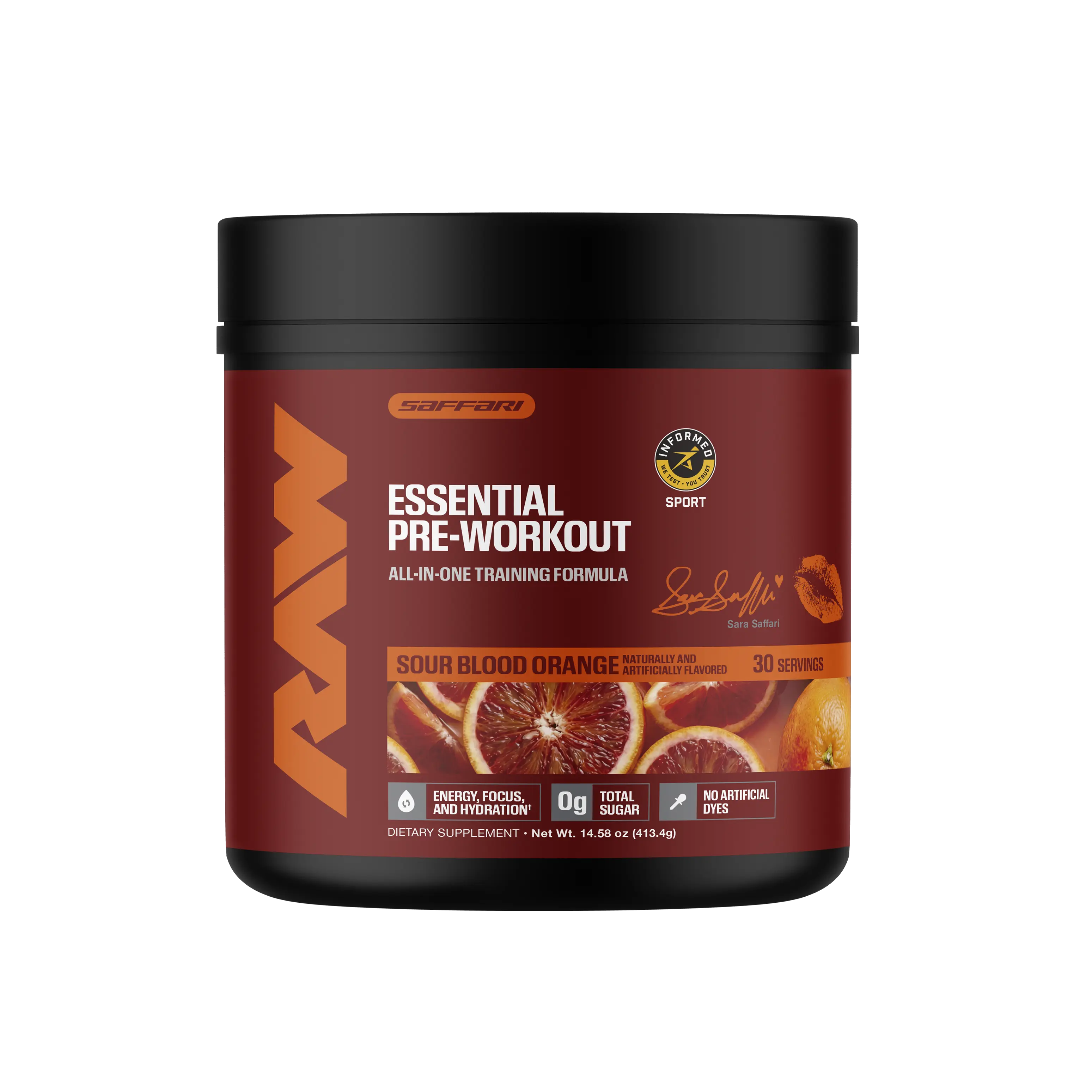 RAW Essential Pre Workout Powder – Energy, Focus & Pump – L-Citrulline, Beta Alanine & Caffeine – Pre Workout Supplement for Men & Women – 30 Servings