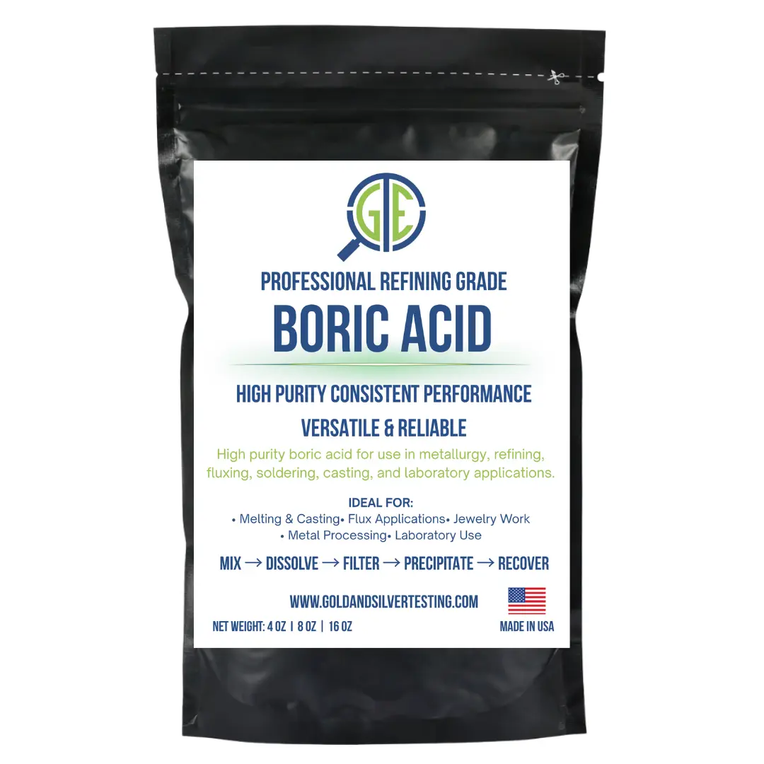 99% Pure Boric Acid Powder, 8 oz Flux Agent for Gold, Silver, E-Waste Metal Refining & Melting, DIY Metalwork for Jewelry Making