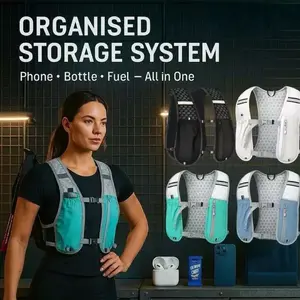 Ultra-light running hydration vest, breathable mesh hydration backpack, with phone and water bottle compartments, suitable for hiking and marathons