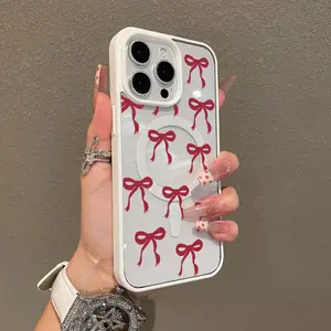 Premium Magnetic Case for iPhone11/12/13/14/15/16/promax Red bow y2k cased MagSafe Ready, Anti-Fall, Springtok and Ultra-Thin Design |   Perfect for Everyday Use Protector Screen Protector Aesthetic Resistance