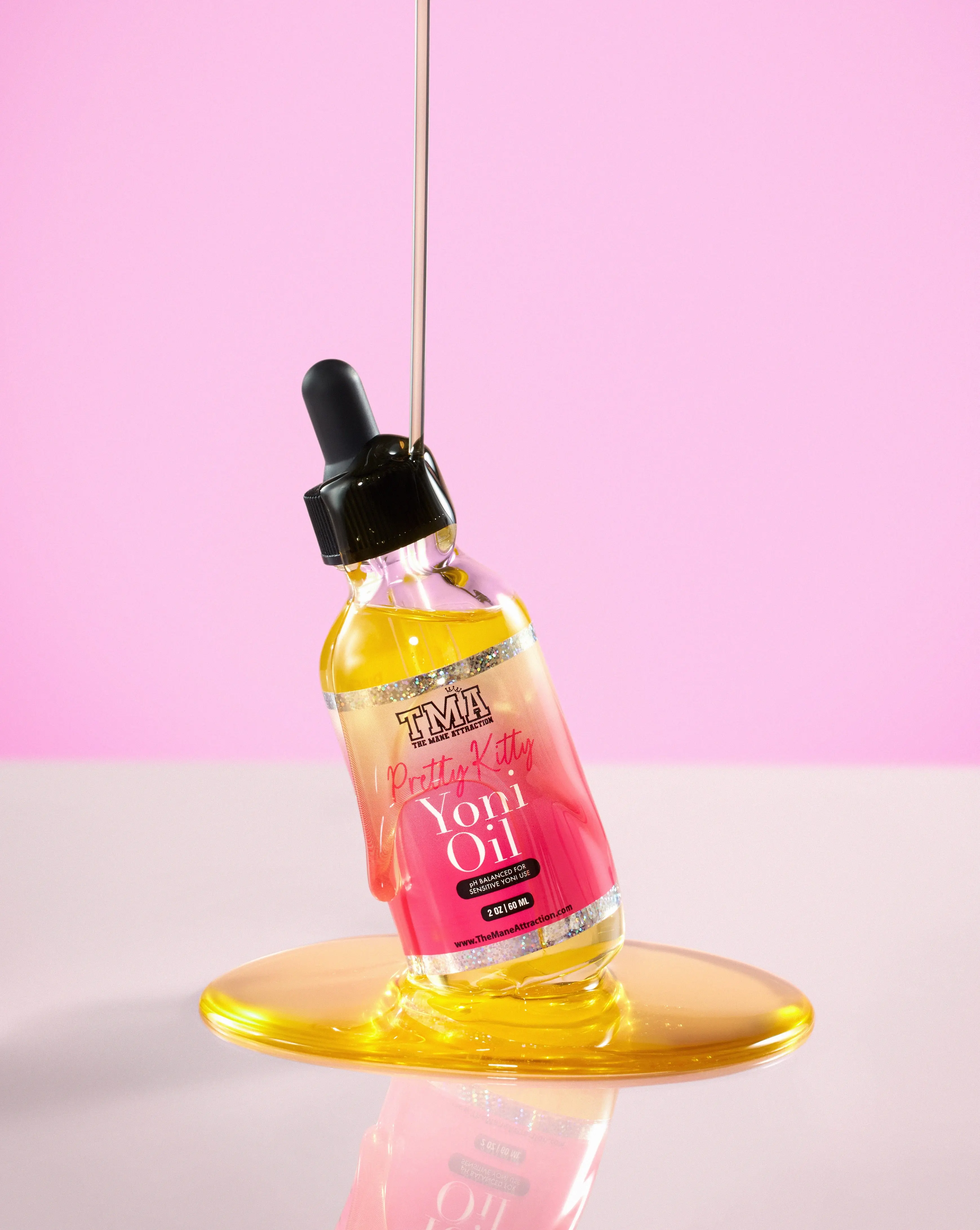 THE MANE ATTRACTION Pretty Kitty Yoni Serum, Hydrating Coconut Formula for Feminine Intimate Care, Soothing Support, Antioxidant Rich, US Made, Perineal Care, 60Ml, Melaleuca Alternifolia Oil (Tea Tree Oil), Nourishing, Non-Medical, Contains Neither, Ingr