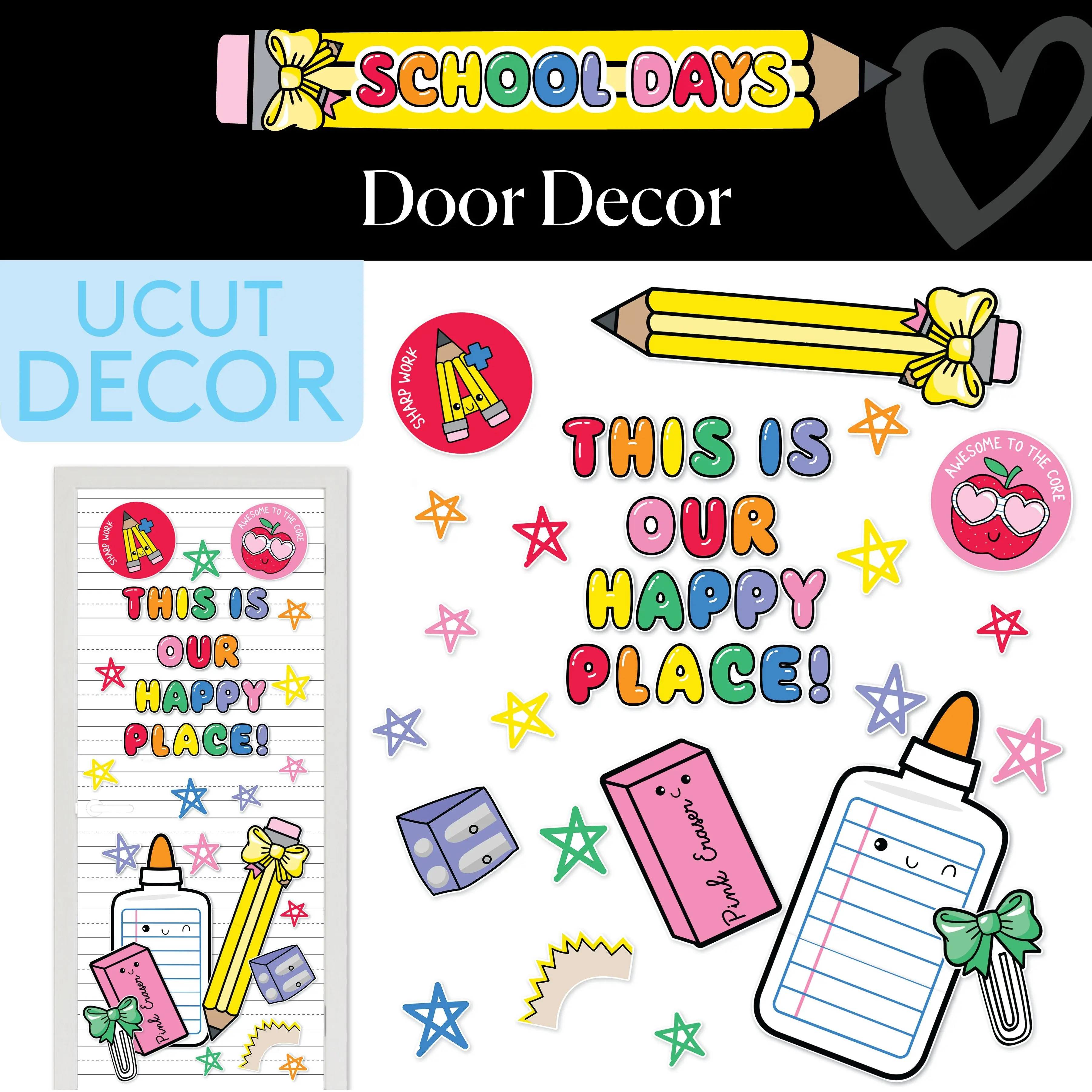 This Is Our Happy Place Bright Rainbow Classroom Door Decor | School Days