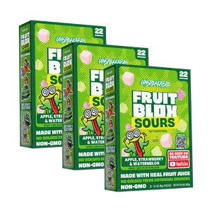 FruitBlox Sours Unspeakable Apple Strawberry Watermelon Fruit Snacks, 66 Count