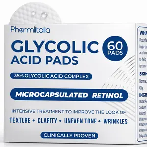 Glycolic Acid Pads - Resurfacing Pads for Face - Exfoliating Peel Pad for Body and Dark Spots - Fine Lines and Wrinkles - 60 Count
