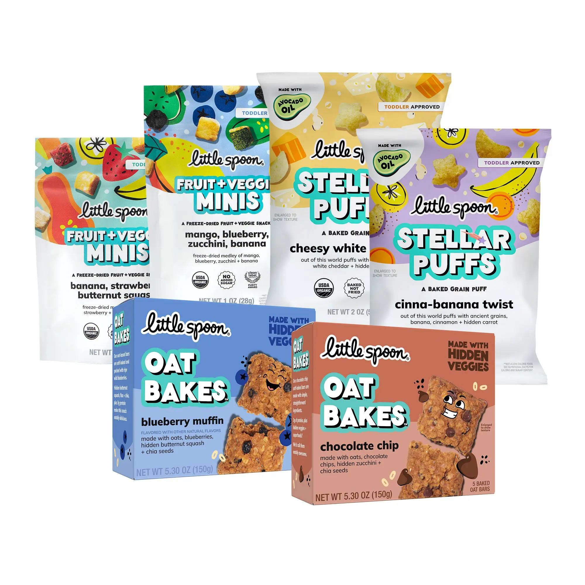 Plant-Based Gluten-Free Younger Kid Snacks (6-Pack) - Strawberry, Blueberry Fruit Flavors, Sweet Taste, Crunchy