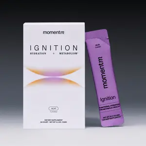 momentM Ignition Hydration Drink Mix - Supports Steady Energy & Focus - with Magnesium, Electrolytes, Adaptogens, InnoSlim & Holy Basil - Sugar Free (Acai)