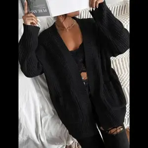 Women's Halloween Themed Plain Textured Pocket Open Front Cardigan, Casual Long Sleeve Cardigan, Cardigan for Women, Ladies Baggy Knitwear for Fall Daily Wear Fit Womenswear