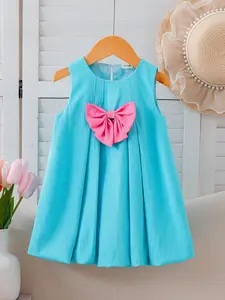 Summer New Baby Sleeveless Puffy Dress, Baby Clothes Girl, Fashion Texture Fabric, Cute Bow, Comfortable Lightweight, Sweet Style Infant Dress