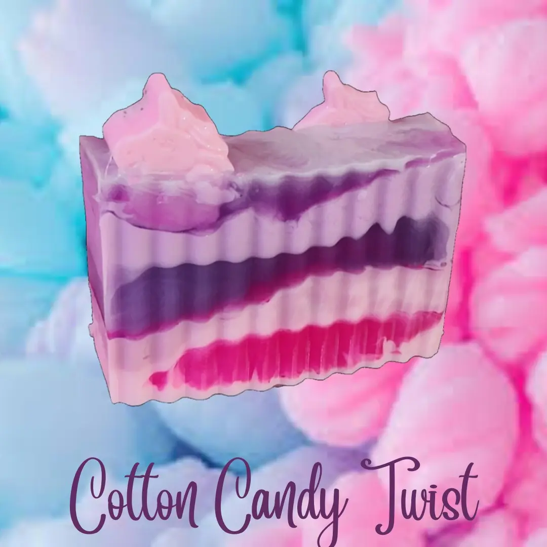 Cotton Candy Twist Handmade All Natural Goat Milk & Shea Butter Soap/Makeup Brush Cleaner. Cute Handcrafted Soap. Yoni Soap Bar feminine Moisturizing