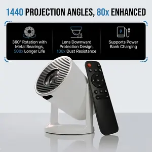 HY300Pro+S2 Smart Projector Outdoor Mini Ultra-Portable 4K Decoding with 5G WiFi 6 & BT 5.0 720P Full HD 160 ANSI Lumens for Android Audio Bluetooth Gaming Home Theater tiktokshopspringglowup
