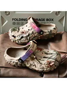 Outdoor wind camouflage sandals with thick soles and soft soles Anti-skid fashion EVA portable hole shoes