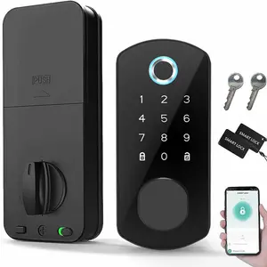 Smart Fingerprint Door Lock with Digital Display, Biometric Fingerprint Recognition, Anti-Peeping Password + Key + App + IC Card + One-Time Password Unlocking. Suitable for hotels, offices, homes, rooms, and gifts. Universal gift.