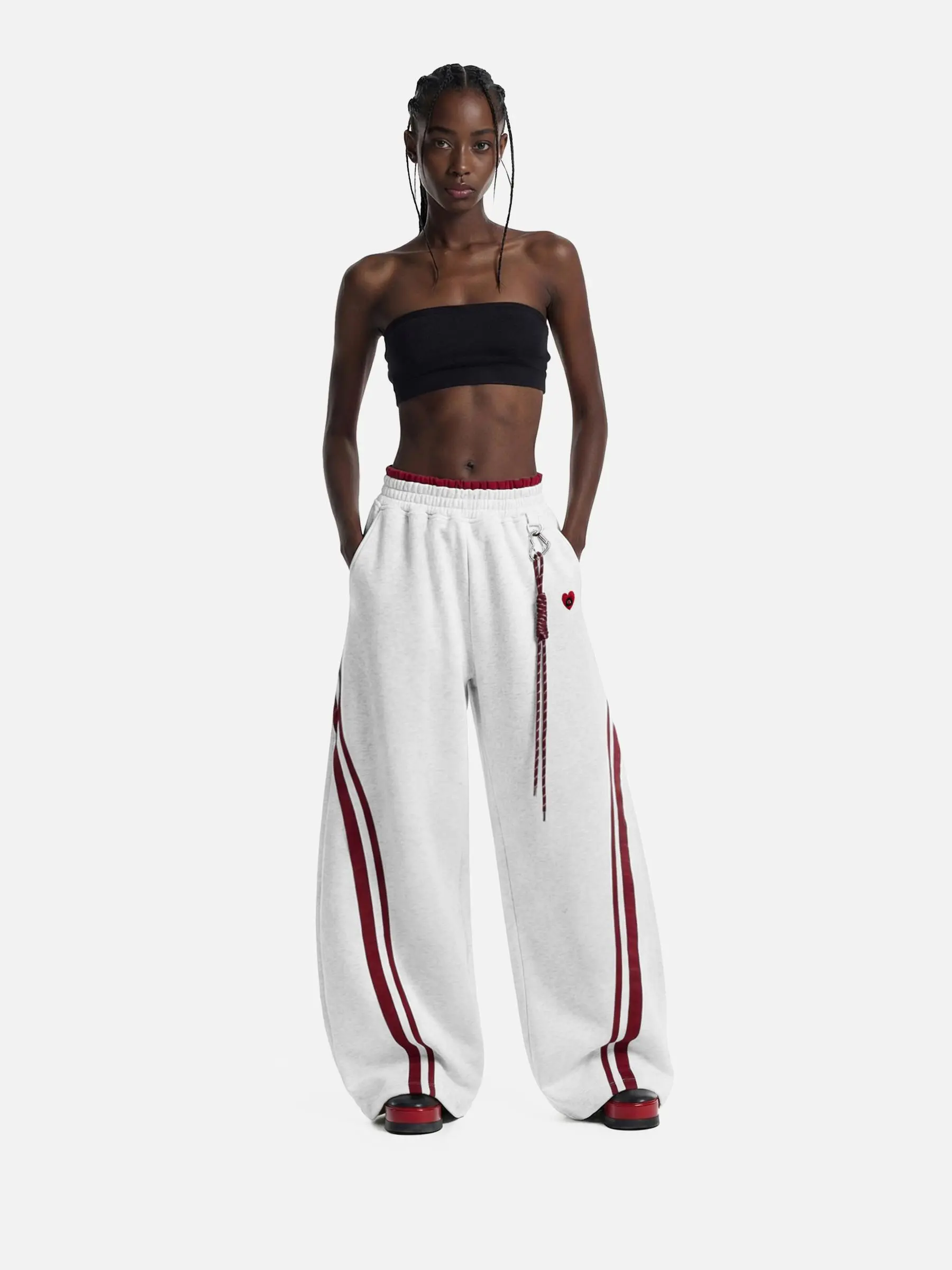 Aelfric Eden Baggy Sweatpants  Straight Side Stripe Everyday Street Pants Sporty Y2K Style