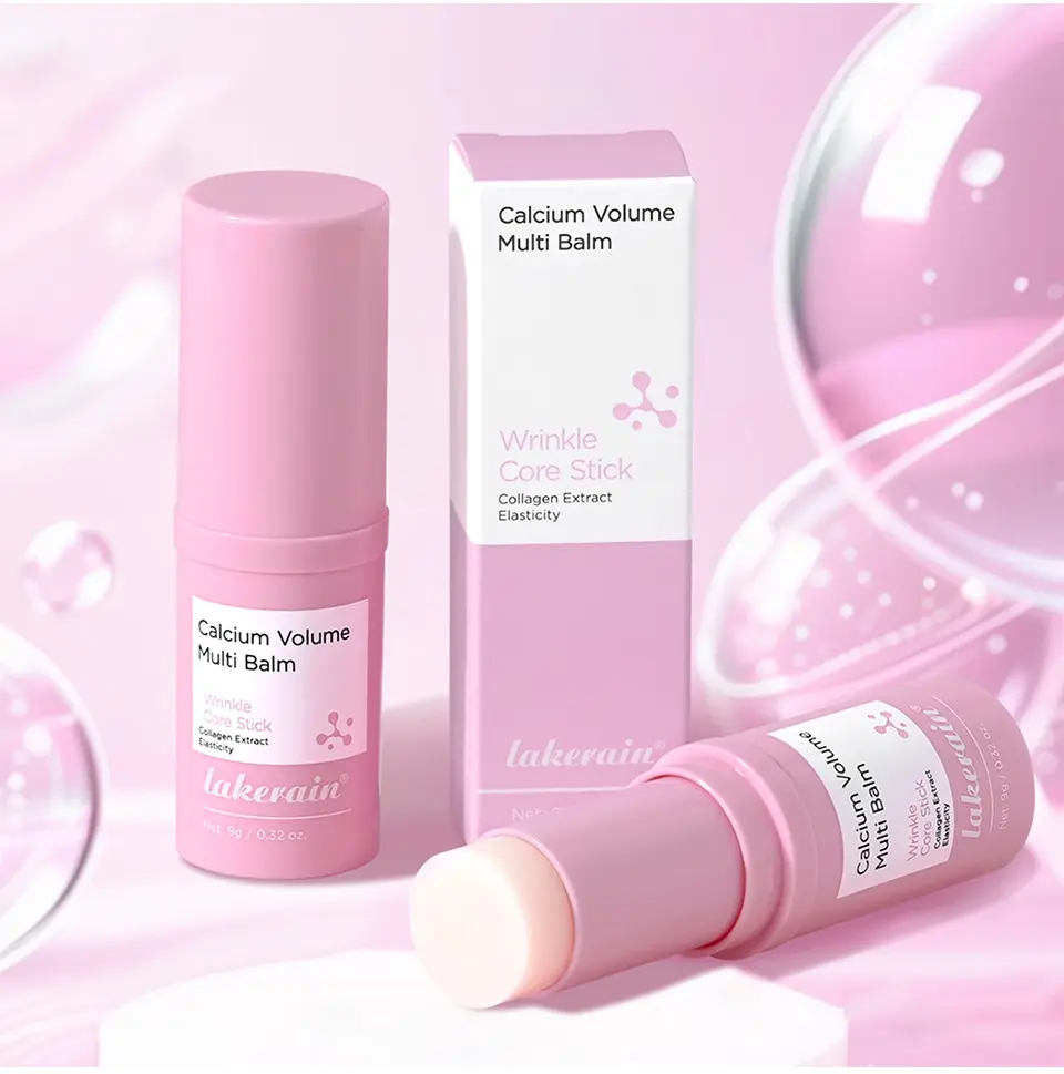 Calcium Volume Multi Balm Stick Collagen Wrinkle Core Stick Reduce Dark Circles Puffiness Fine Lines Hydrating Firming Anti-Aging Eye Face Moisturizer Stick Portable Skincare Balm for All Skin Types