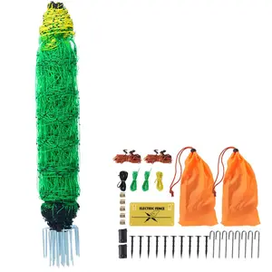 【SummerFinds】VEVOR AC110-240V PE Netting with Posts & Double-Spiked Stakes, 35 in x 164 ft Portable Utility Barrier, Long-Term Durability & Comprehensive Protection for Deer, Backyards, Farms, Ranches
