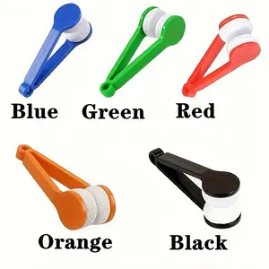 High-End Eyeglass Cleaning Tool Set, Dual-Sided Brushes, Random Colors, Ideal Gift, Portable Eyewear Cleaner, 2-Piece Pack