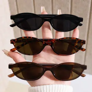 3 pairs of small frame oval fashion women's sunglasses, sexy, cute, suitable for clothing matching, ask girlfriends to take pictures and go shopping