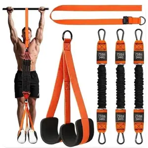 Pull Up Assistance Bands, Adjustable Heavy Duty Resistance Band for Pull Up Bar – with Feet Rest for Strength Training, Home Fitness Workout Equipment, Height Adjustable