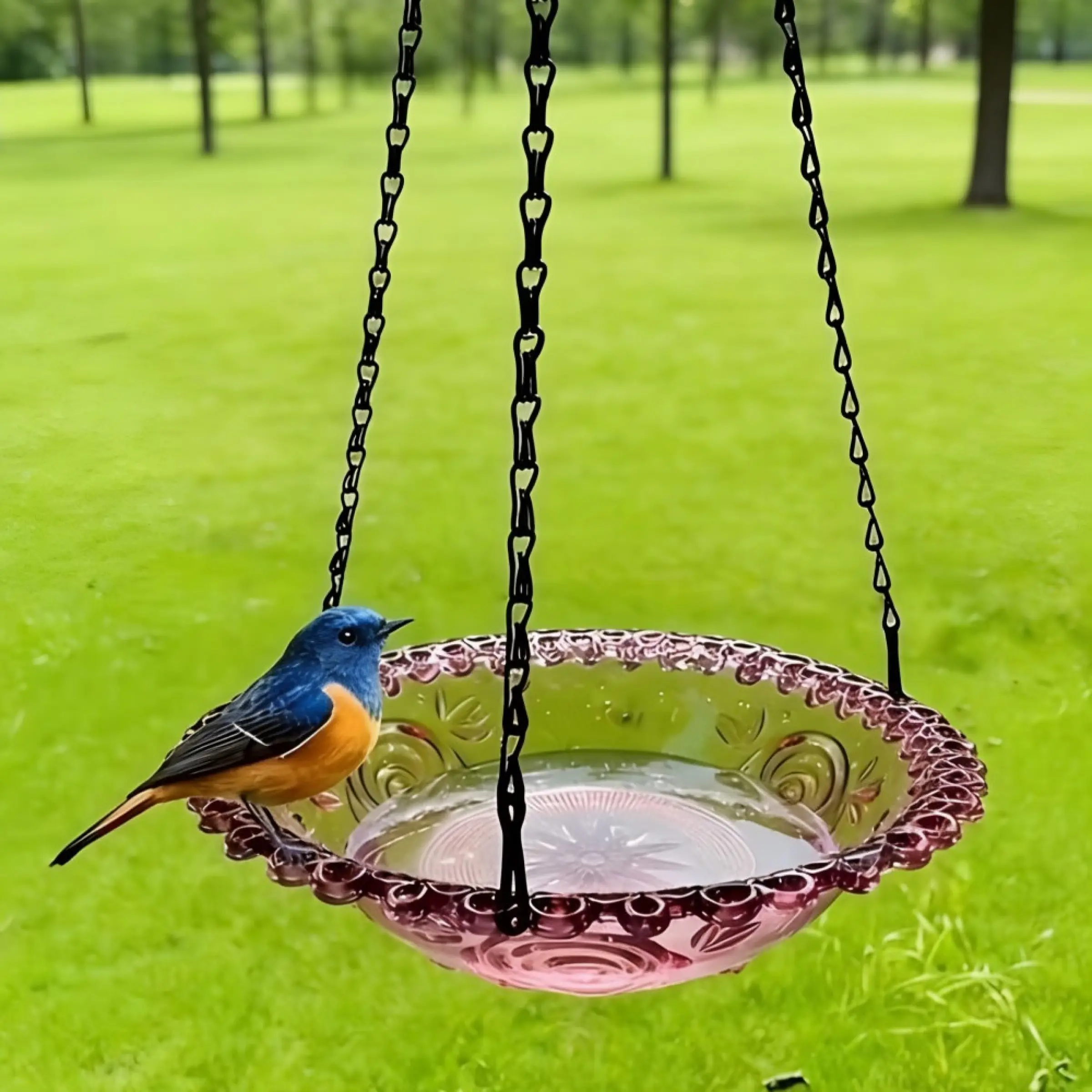 Outdoor Hanging Bird Feeder, Wild Bird Feeder, Balcony Garden Courtyard Decorative Ornament, Dual-use for Feeding and Watering, Creative Bird Bath, Bird Feeding Tool, Pet Bird Supplies, Birds Feeder, Bird Feeders For Outdoors Hanging