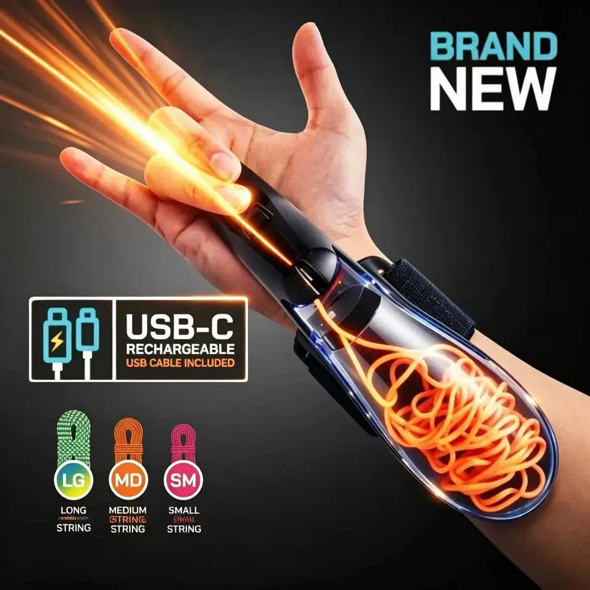 Brand New 2026 USB-C Rechargeable String Launching Webshooter Glows-In-the-Dark Perfect Holiday Gift for Kids Boys Girls Christmas New Year Birthday Neon Glowstick