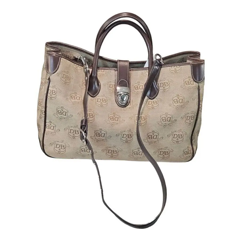 Vintage Dooney And Bourke Donegal Crest Leather Trim Handbag. NWOT