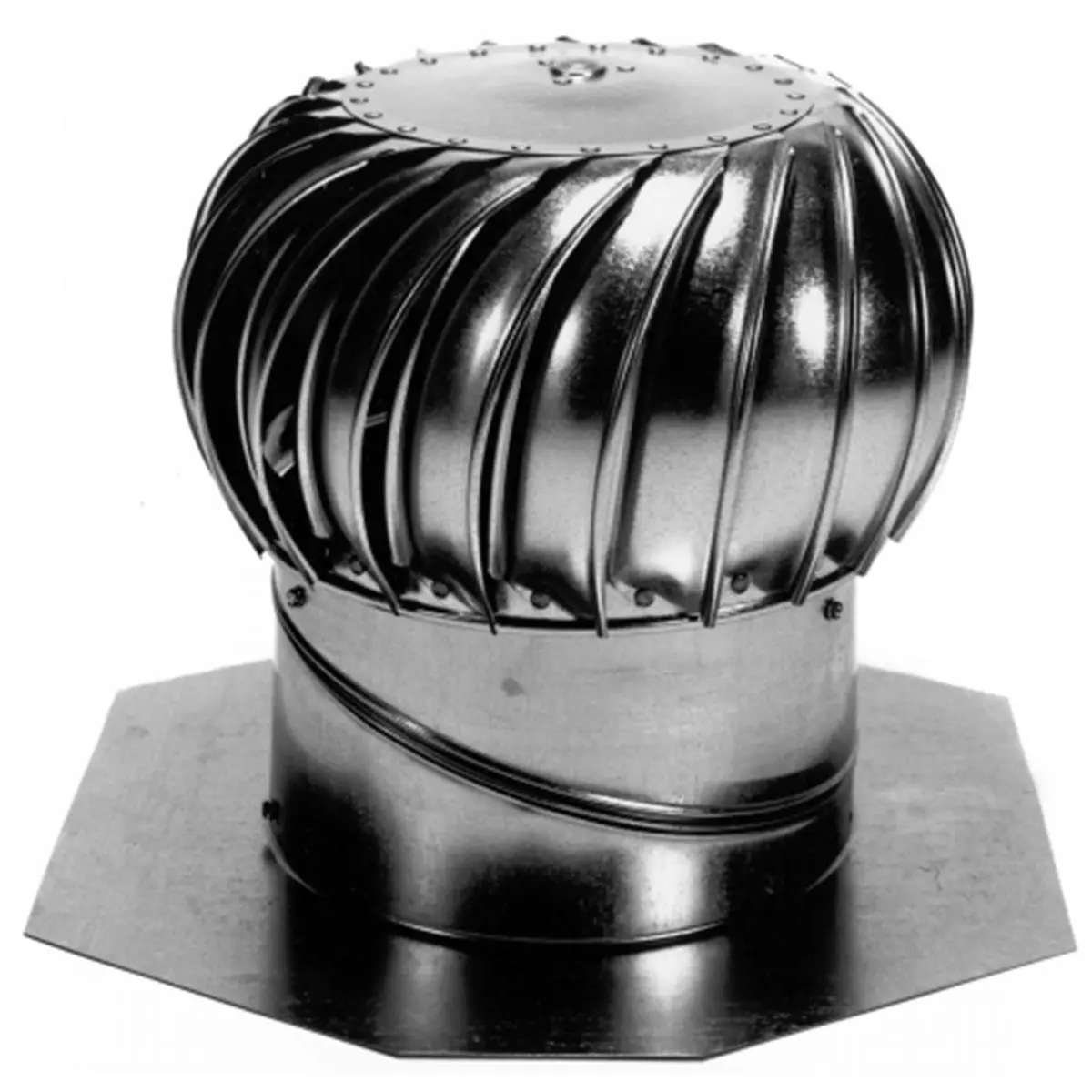212 MAIN Galvanized Steel Turbine Ventilator - Outdoor Single Unit, Large Size Externally Braced 12", 20x15.75x20in Large Home Appliance Ventilation Component, Compatible with Any Roof Pitch to 7/12