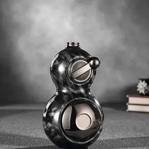 Father's Day gift on June 15th: Metal windproof torch lighter, portable in gourd shape, windproof green flame, rotating and playable body to relieve stress, surprise gift,