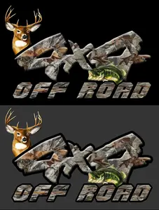 4X4 VYNIL TRUCK DECAL BASS AND DEER EDITION