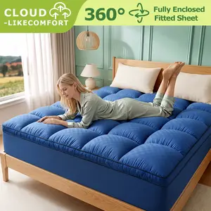 1pc Queen Mattress, Soft Quilted Extra Thick Pillow Top Mattress With Fluffy Down Alternative Filling, 1000 GSM, Mattress Cover With Elasticated Deep Pockets