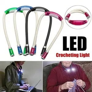 Portable Random Color Office Writing Lamp, Flexible Handsfree Neck Light for Reading and Crafting, Novelty LED Book Light and Flashlight, Novelty Lighting