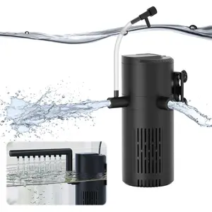 Aquarium Filter for 10-20 Gallon Tanks, Internal Fish Tank Filter, Submersible Turtle Tank Filter, with Aeration/Rainfall Modes and Dual Water Outlet