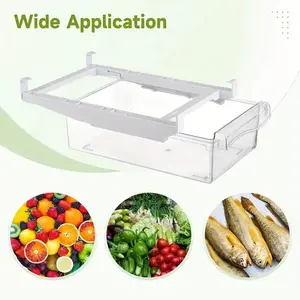 Refrigerator Drawer Storage Box, Easy Installation and Use, Compatible with Pull-Out Drawers, Ideal for Fruits Vegetables Eggs Dairy Products