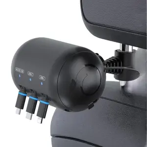 Multi Car Retractable Backseat 3 in 1 Car Charging Station Box Compatible with All Phones | iPhone | Samsung | Uber Taxi Lyft Turo Ride Share Customer Charging Dock Attach to Headrest