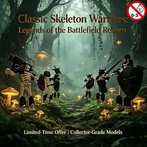6 Piece Knight Skull Bone Legion Collectibles, Full Joint Action Figure Set, Dark Fairy Tale Battlefield Theme, Choking Hazard Warning