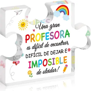 Spanish Teacher Appreciation Gifts - Acrylic Gift for Teacher Thank You Gifts for Teachers from Student End of Year Graduation Christmas Birthday Acrylic Gift for Teachers Decorative Plaque