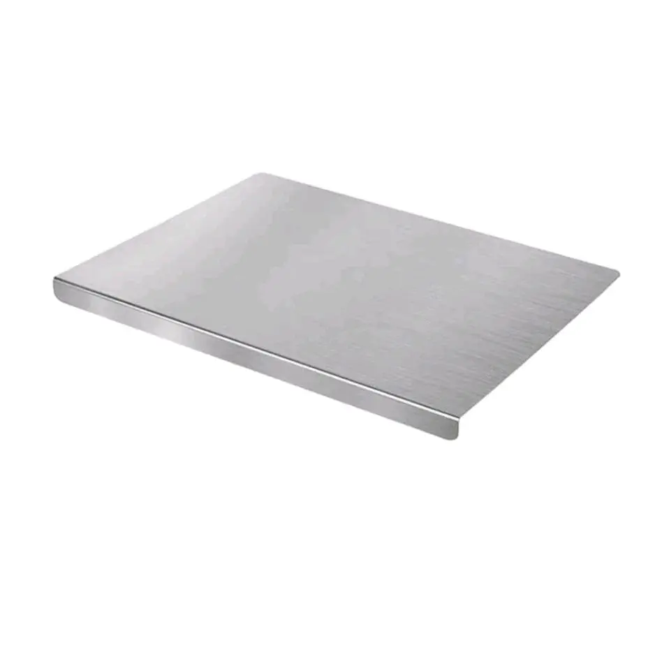 304 Stainless Steel Cutting Board - Folded Edges, Non-Porous Multipurpose Kitchen Chopping & Kneading Board