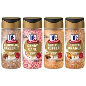 HOT! McCormick Finishing Sugar Variety Pack, Limited Edition, Includes Seasonal Winter Flavors Like Chocolate Hazelnut, Candy Cane, English Toffee, and Spiced Orange, For Baking & Beverages, 14.82 oz